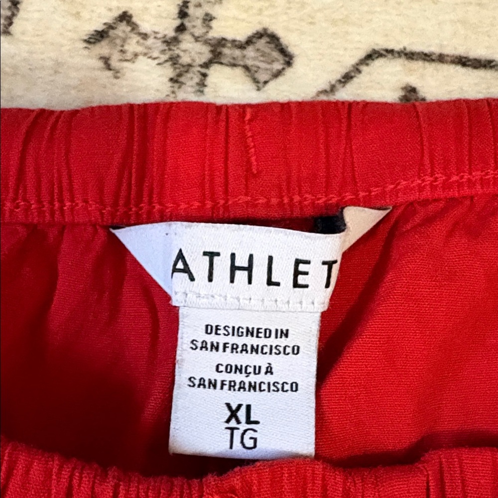 ATHLETA XL Paradise Linen Blend  Mid Rise Wide Leg Pants in red EUC - Picture 5 of 9